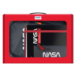 Dohe Pack Mochila, Carpeta y Portatodo Nasa Black - Maletin Regalo 365x515x105mm - Carpeta A4 Recambio - Mochila 3 Compartimentos Grande - Portatodo Triple