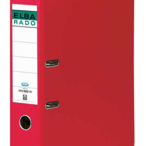 Elba Archivador Palanca Rado Chic A4 - Lomo de 80mm - Forrado en PVC - Interior de Papel Rojo