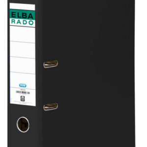 Elba Archivador Palanca Rado Chic A4 - Lomo de 80mm - Forrado Exterior PVC - Interior Papel Negro
