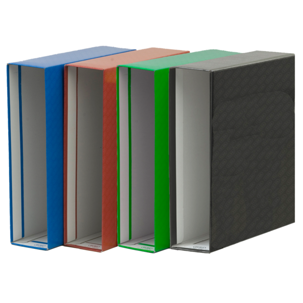 Elba Cajetines para Archivadores y Carpetas de Anillas A4 - Lomo de 85mm - Carton Plastificado - Color Negro