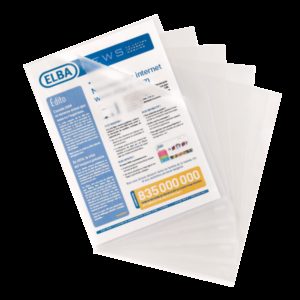 Elba Dossier Uñero Standard Folio PP 140? - Resistente y Duradero - Tamaño Estandar para Folios - con Uñero para Facil Manejo