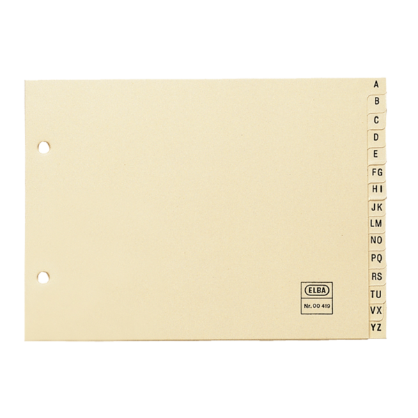 Elba Indice Alfabetico 4º 15 Posiciones - Cartulina de 180gr - Color Beige - Organizacion Alfabetica - Resistente y Duradero
