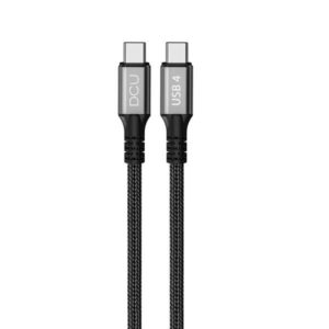 DCU Tecnologic Cable USB 4 Tipo C a USB Tipo C de Carga y Transferencia de Datos - 1m - Carga hasta 240W y Velocidad de 40G - Color Negro