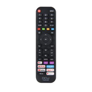 DCU Tecnologic Mando a Distancia Universal para Televisores HISENSE - Facil de Usar - Configuracion Sencilla - Control Total Desde tu Sofa - Color Negro