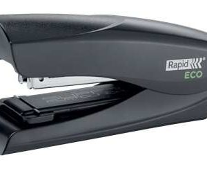 Rapid Eco Grapadora de Sobremesa 24/6, 26/6 - Grapa hasta 25 Hojas - Grapado Plano y Clavado - Fabricado con un 74% de Plastico Reciclado Postconsumo - Color Negro