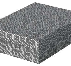 Esselte Pack de 3 Cajas Medianas de Almacenamiento con Tapa 265x100x360mm - Carton 100% Reciclado y Reciclable - Diseño Gris con Dibujo