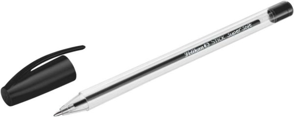 Pelikan Stick Super Soft Boligrafo Trazo 1mm - Tinta Super Fluida - Empuñadura Triangular - Color Negro