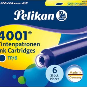 Pelikan Caja de 6 Cartuchos 4001 TP/6 - Tinta de Alta Calidad - Compatible con Plumas Estilograficas - Color Azul Real