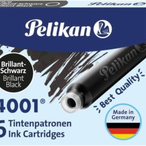 Pelikan Caja de 6 Cartuchos 4001 TP/6 - Tinta de Alta Calidad - Compatible con Plumas Estilograficas - Color Negro