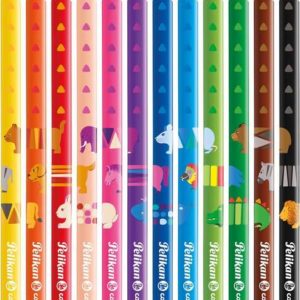 Pelikan Caja de 12 Lapices de Colores Jumbo Triangulares - Mina Antirotura - Certificacion FSC