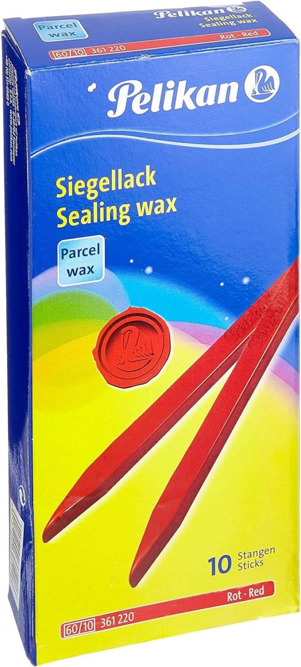 Pelikan Lacre 60/10 para Paquetes - Ideal para Sellar Paquetes de Forma Segura - Color Rojo