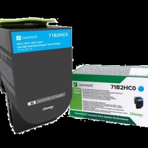 Lexmark CS417/CX417/CS517/CX517 Cyan Cartucho de Toner Original - 71B2HC0/71B0H20