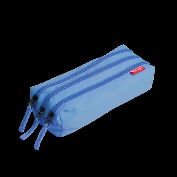 Enri Estuche con 3 Cremalleras  - Color Azul