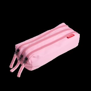 Enri Estuche con 3 Cremalleras  - Color Rosa