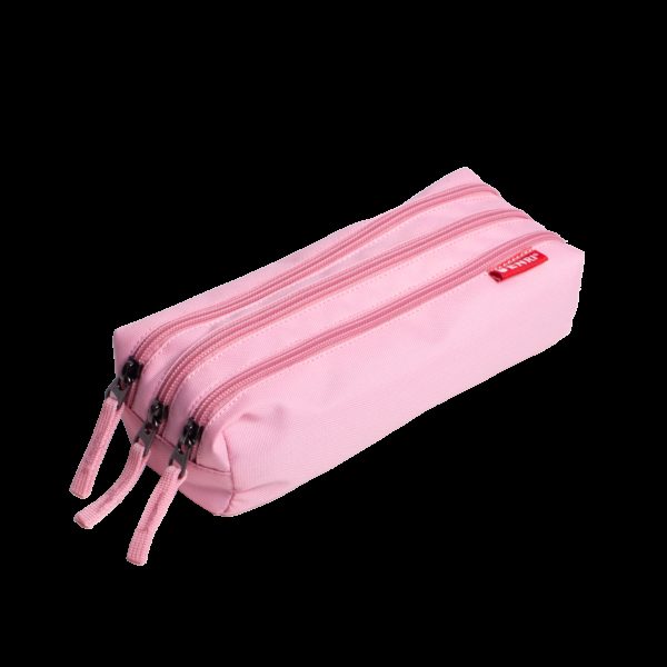 Enri Estuche con 3 Cremalleras  - Color Rosa