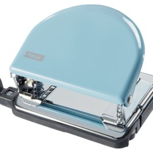 Petrus 52 Retro Taladro Perforador Metalico - Hasta 20 Hojas - Marcas de Formato - Facil Vaciado - Punzones 5.5mm - Color Fondant Blue