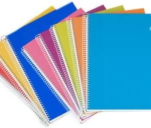 Ancor Classic Stripes Cuaderno Espiral Tamaño Folio Cuadriculado 4x4mm - 80 Hojas 90gr - Tapa de Carton Plastificado - Colores Surtidos