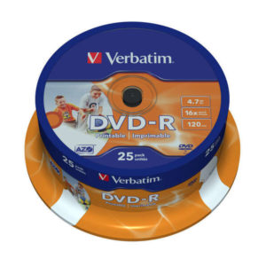Verbatim DVD-R Printables 16x 4.7GB (Tarrina 25 Uds)